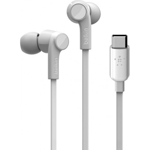 Belkin Rockstar USB-C In-ear Handsfree με Βύσμα USB-C Λευκό