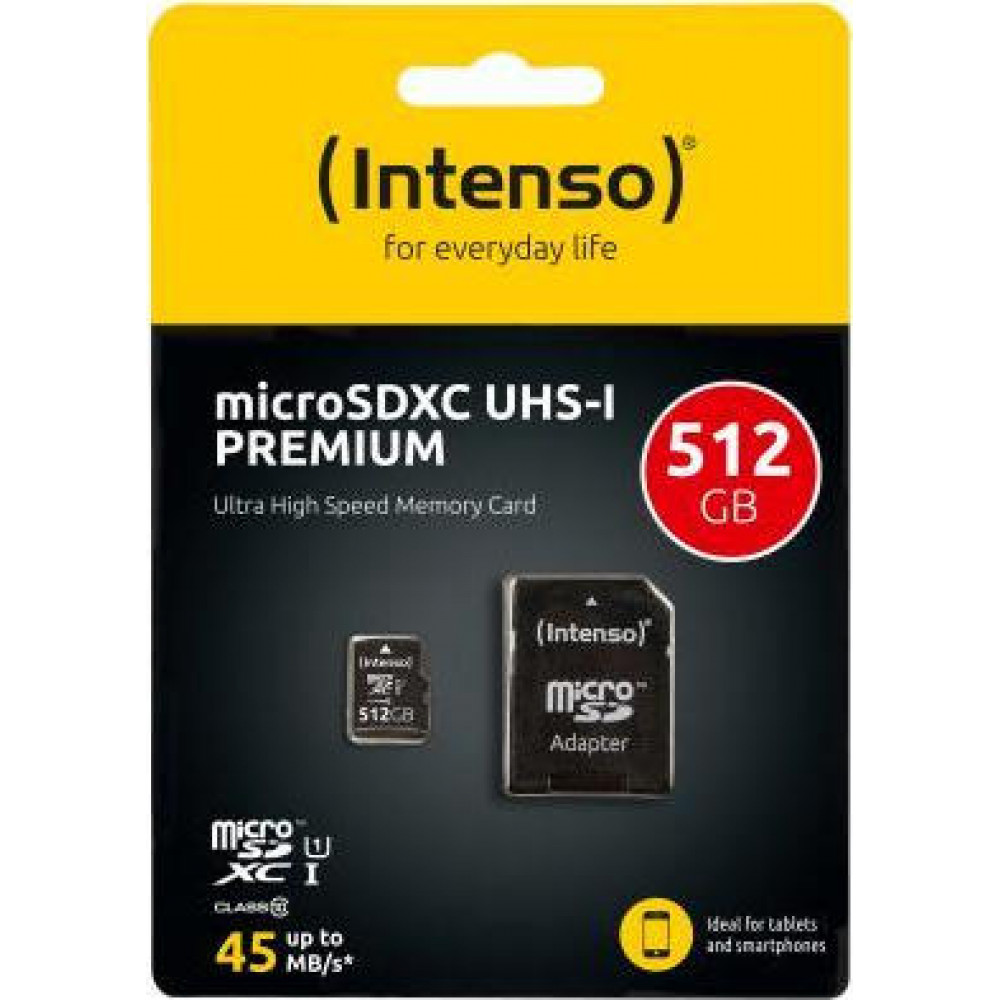 Intenso microSDXC Cards  512GB Class 10 UHS-I Premium