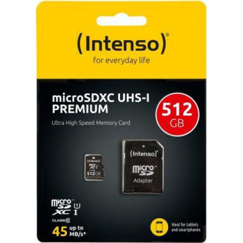 Intenso microSDXC Cards  512GB Class 10 UHS-I Premium
