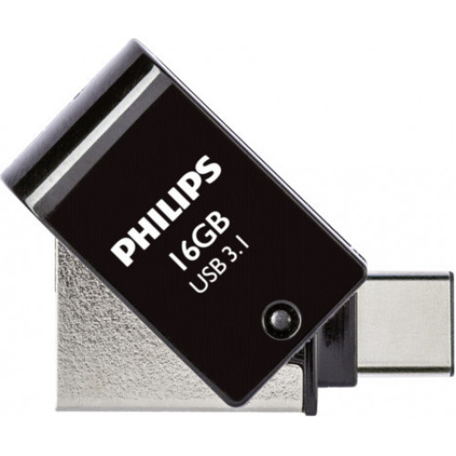 Philips 2 in 1 Black    16GB OTG USB C + USB 3.1