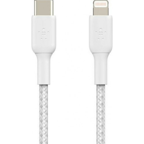 Belkin Braided USB 2.0 Cable USB-C male - Lightning Λευκό 2m (CAA004bt2MWH)