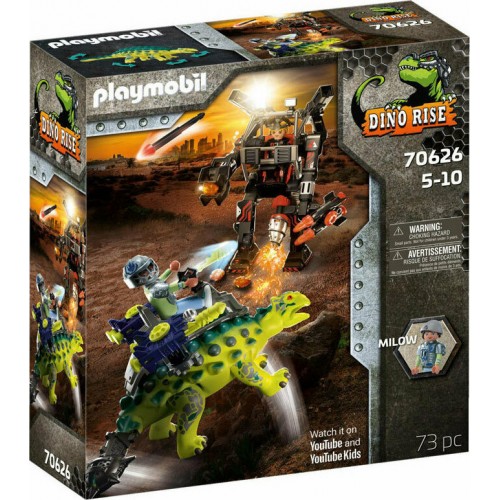 Playmobil Αγκυλόσαυρος Με Μαχητή Εναντίον Ρομπότ