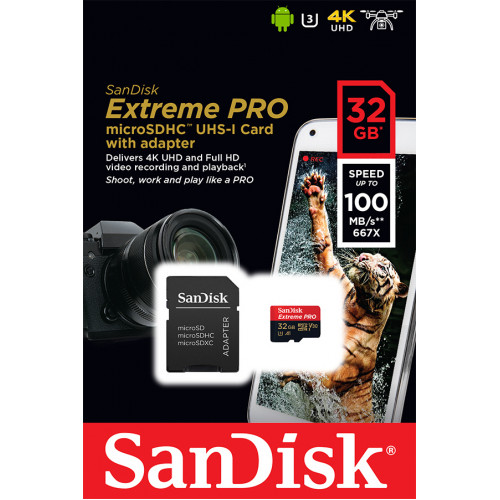 SanDisk microSDHC A1 100MB 32GB Extreme Pro  SDSQXCG-032G-GN6MA