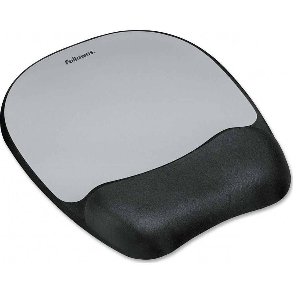Fellowes Memory Foam Mousepad Wrist Support Silber Streak