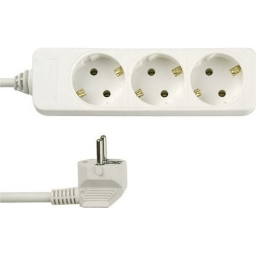REV Socket line  3-fold 3,0 m white