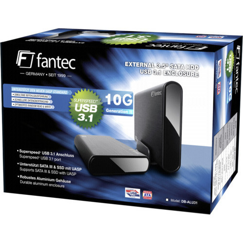 Fantec DB-ALU31 black 3,5 SATA USB 3.1 Typ-C