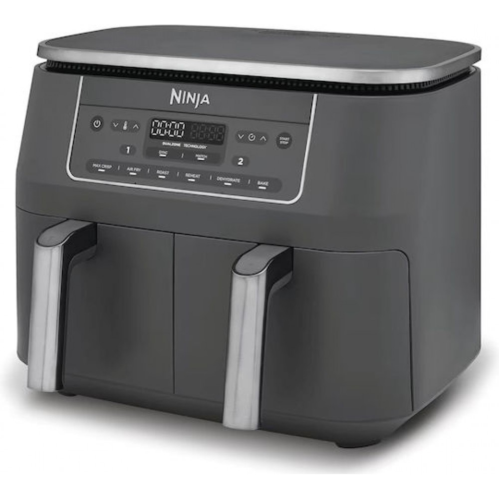 Ninja Air Fryer με Διπλό Αποσπώμενο Κάδο 7.6lt Γκρι DZ300EU