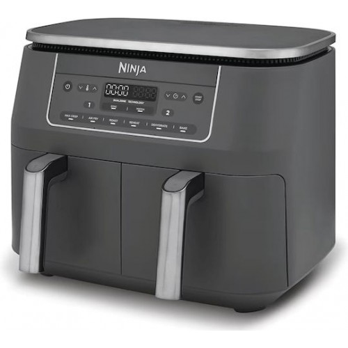 Ninja Air Fryer με Διπλό Αποσπώμενο Κάδο 7.6lt Γκρι DZ300EU