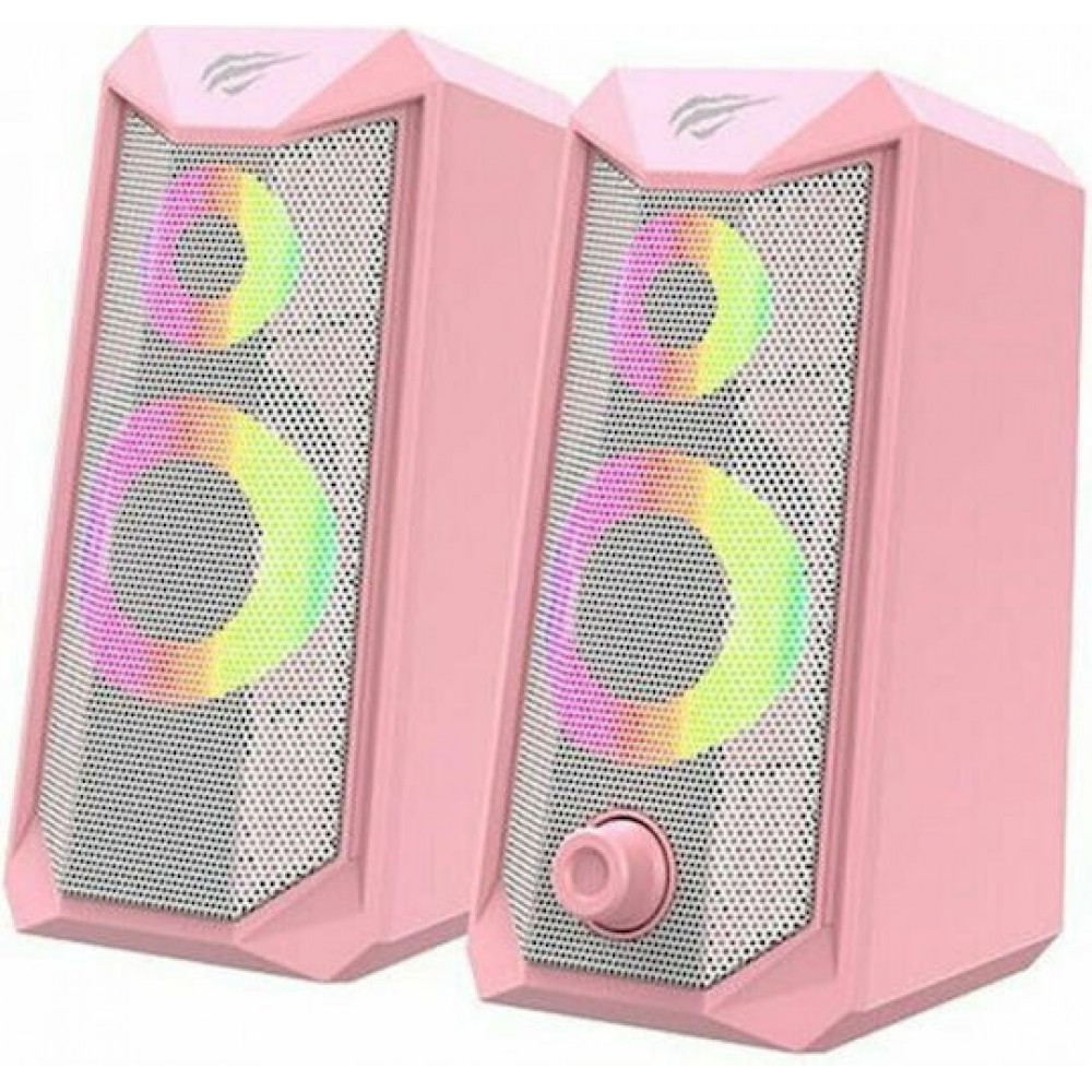 HAVIT SK202 ΗΧΕΙΑ 2.0, USB 2.0, ΜΕ LED, ΡΟΖ