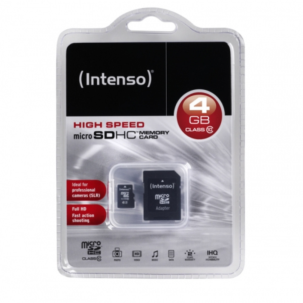 Intenso microSDHC 4GB Class 10 with Adapter