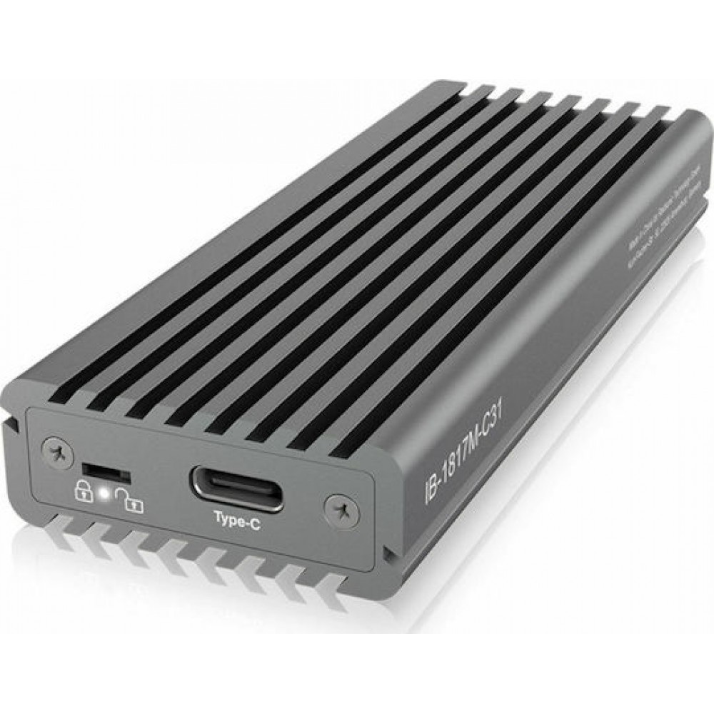 Icy Box Θήκη για Σκληρό Δίσκο M.2 PCI Express NVME με σύνδεση USB 3.1 Type-C σε Γκρι χρώμα