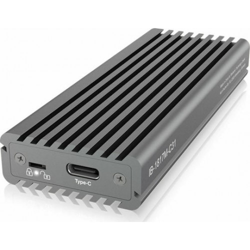 Icy Box Θήκη για Σκληρό Δίσκο M.2 PCI Express NVME με σύνδεση USB 3.1 Type-C σε Γκρι χρώμα