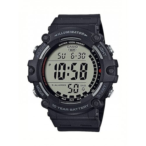 Casio Collection Ψηφιακό Ανδρικό Ρολόι 51mm Μπαταρίας με Μαύρο Καουτσούκ Λουράκι