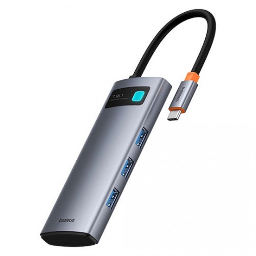 Baseus Metal Gleam Series 7-in-1 USB-C HUB Docking Station Space Grey 