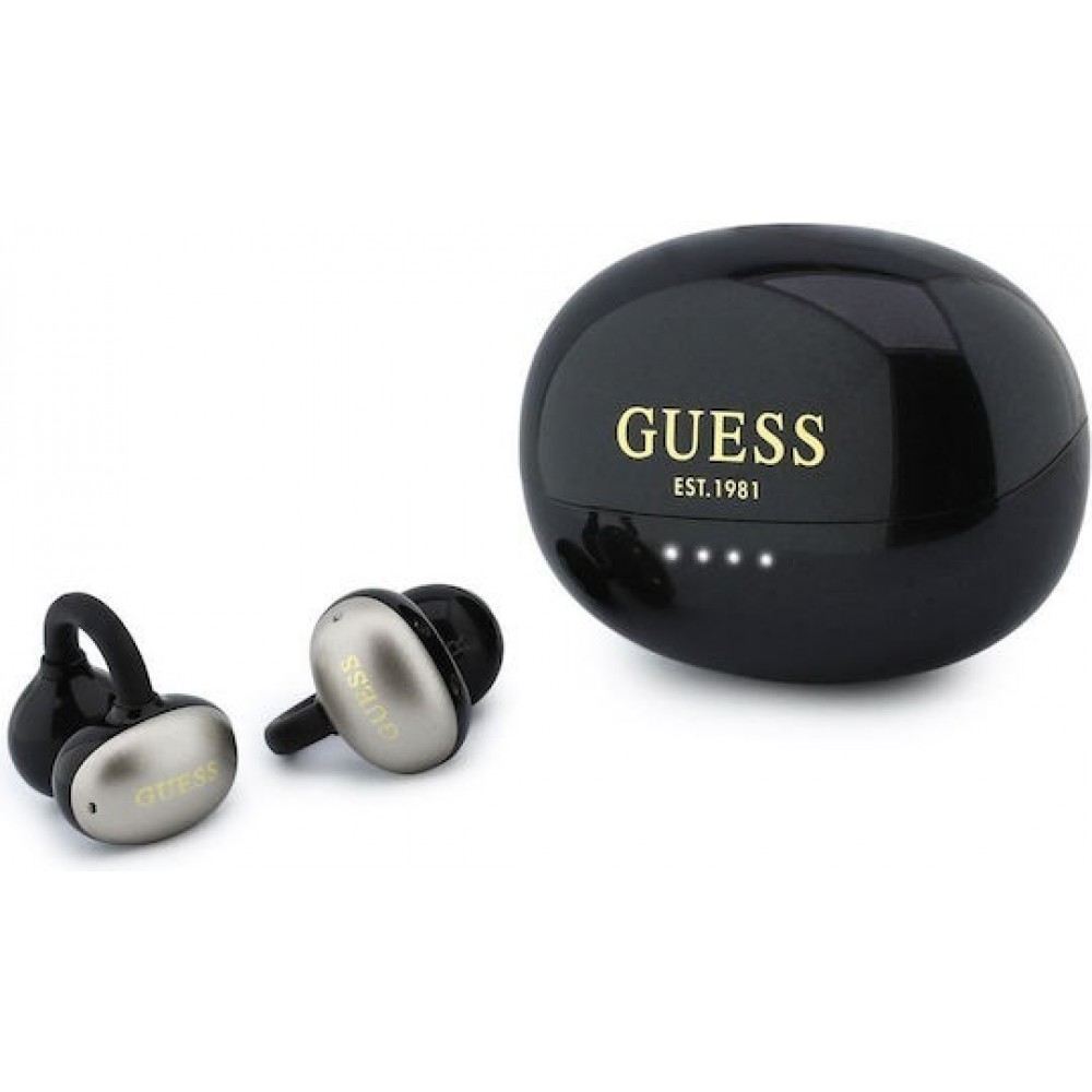 Guess Metallic Finish Classic Logo OWS Wireless Earphones Black