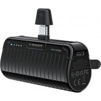 Veger Power Bank 5000mAh 20W με Θύρα USB-C Power Delivery / Quick Charge Μαύρο