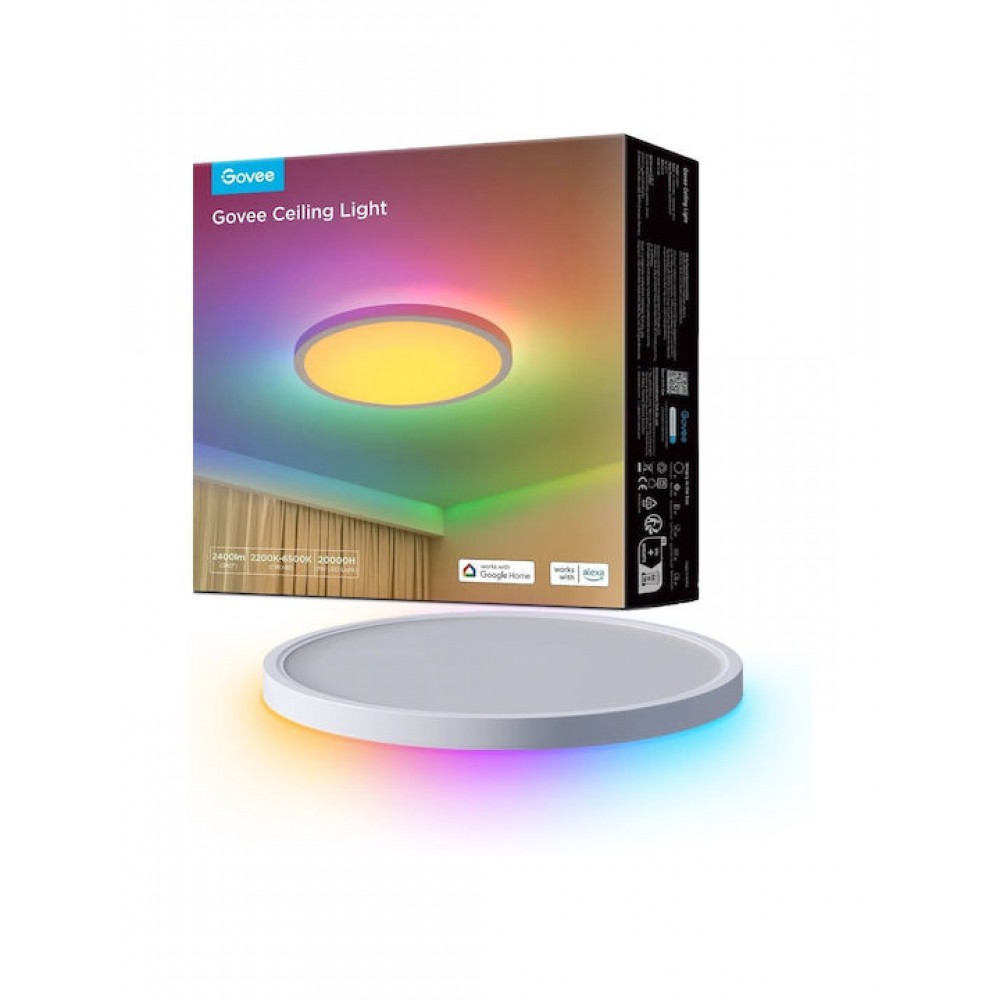Govee Παραλληλόγραμμο Εξωτερικό LED Panel 24W με RGBIC Φως 30.5x30.5εκ.