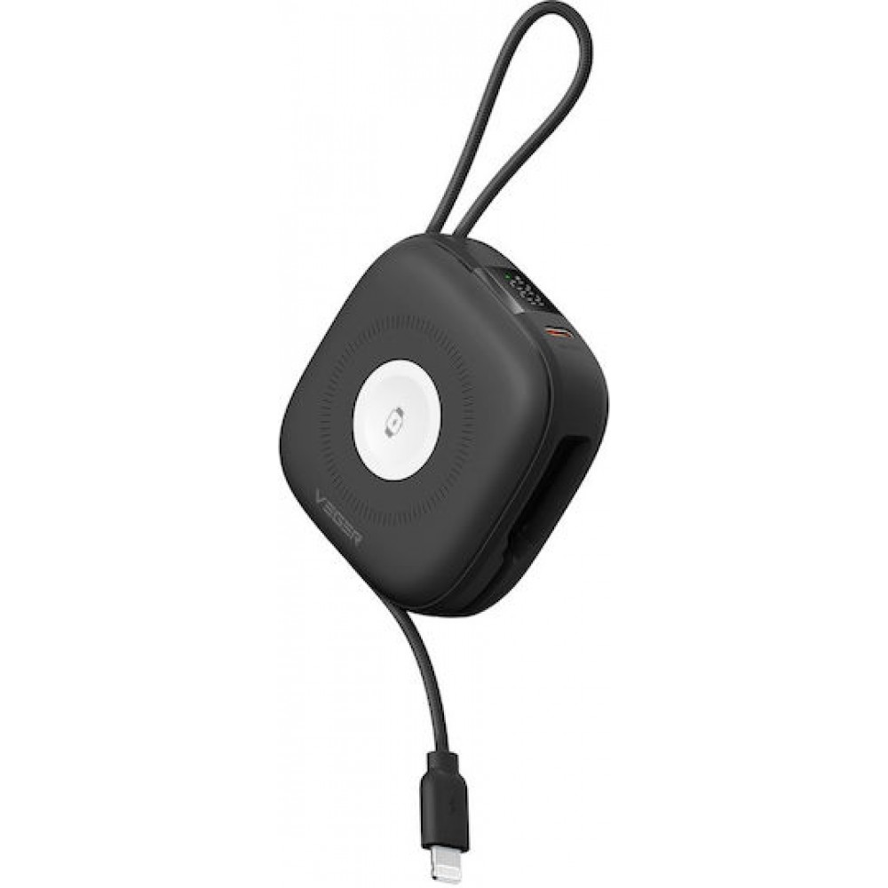 Veger W1185 MagSafe Power Bank 10000mAh 15W με Θύρα USB-C Power Delivery Μαύρο