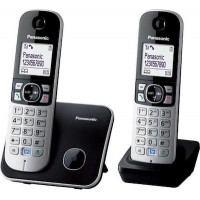 Panasonic KX-TG6812GB Duo Ασύρματο Ψηφιακό Τηλέφωνο Ασημί - Μαύρο με Λειτουργία Eco