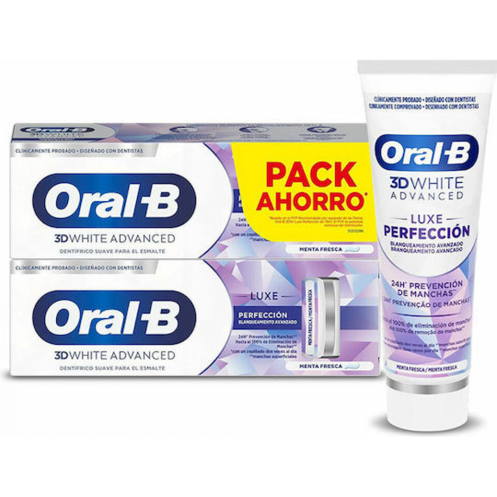 Oral-B 3d White Luxe Perfection Οδοντόκρεμα για Λεύκανση 2x75ml