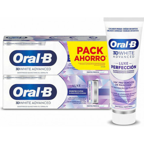 Oral-B 3d White Luxe Perfection Οδοντόκρεμα για Λεύκανση 2x75ml