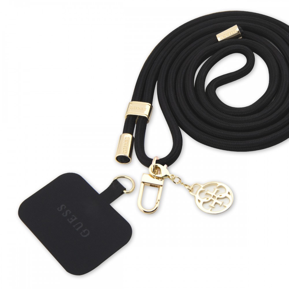 Guess Crossbody Strap Cord 4G Charm Gold/Black