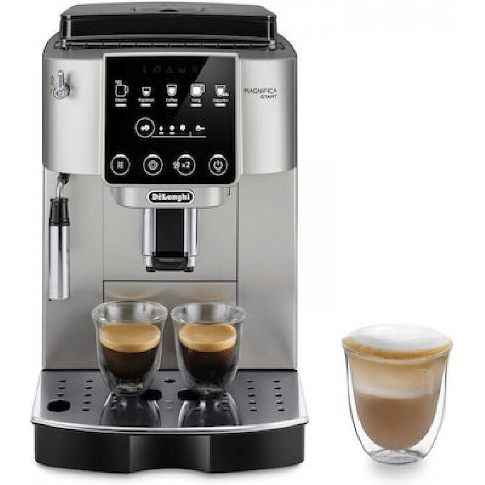 Delonghi Magnifica Start Αυτόματη Μηχανή Espresso 1450W Πίεσης 15bar με Μύλο Άλεσης Ασημί