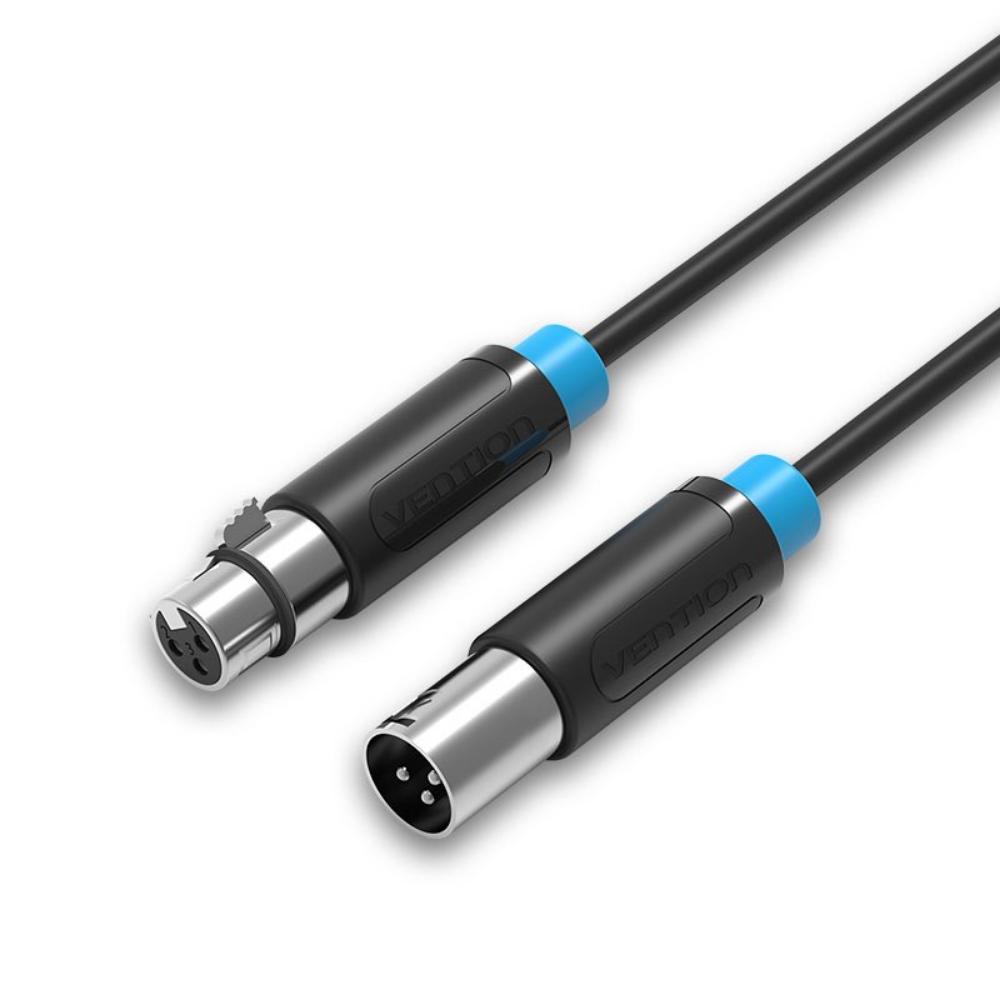 VENTION XLR Audio Extension Cable 1.5M Black (BBFBG) (VENBBFBG)