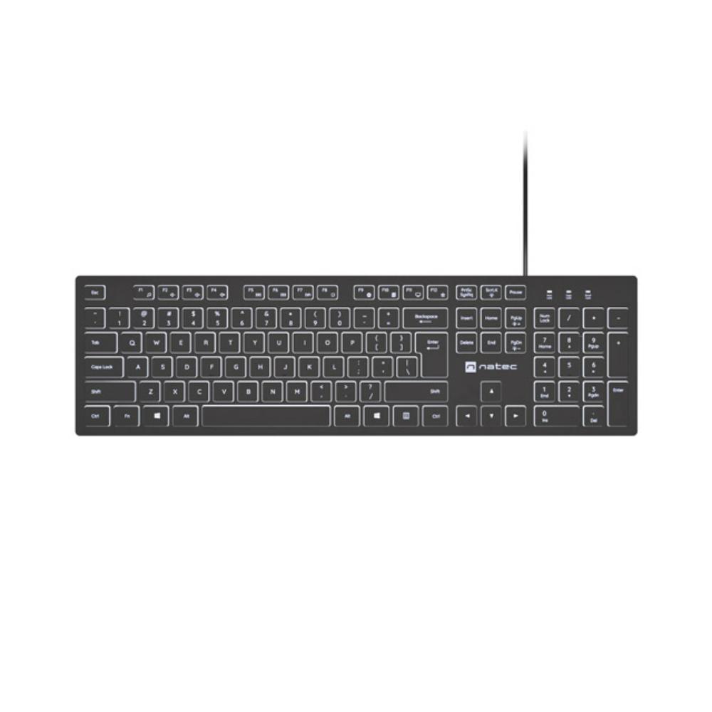 Natec Keyboard Herring Glow Us White Backlight (NKL-2342) (NTCNKL-2342)