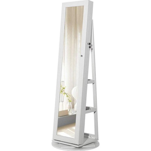 Songmics Jewellery Cabinet with Frameless Full Body Mirror (JJC62WT) (SNGJJC62WT)