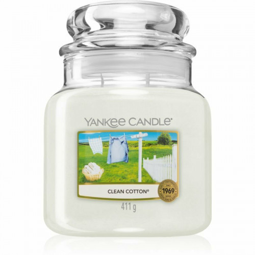 Yankee Candle Αρωματικό Κερί σε Βάζο με Άρωμα Clean Cotton 411gr Εκθεσιακό