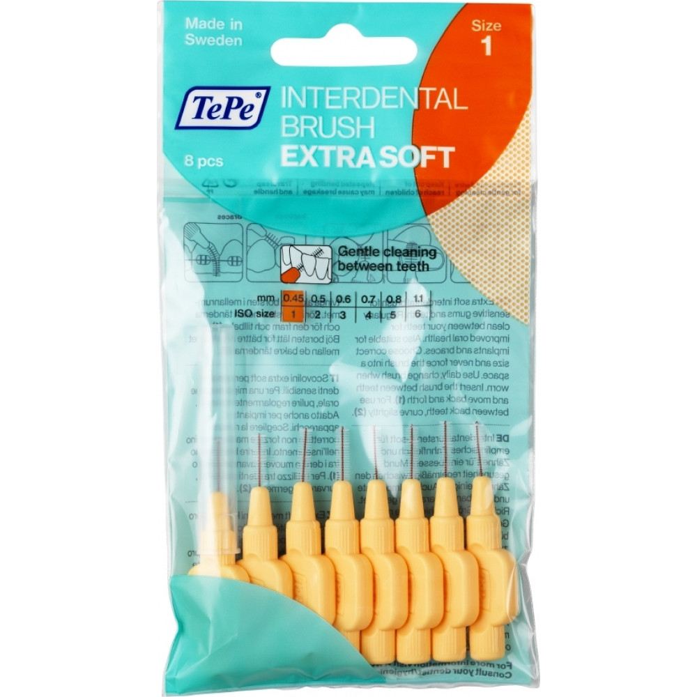 TePe Extra Soft Μεσοδόντια Βουρτσάκια 0.45mm Πορτοκαλί 8τμχ
