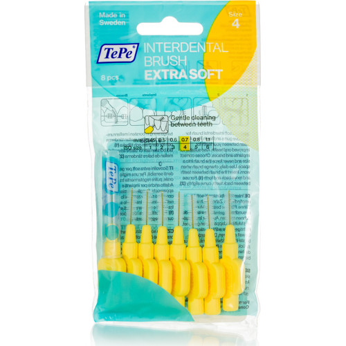 TePe Extra Soft Μεσοδόντια Βουρτσάκια 0.7mm Κίτρινα 8τμχ