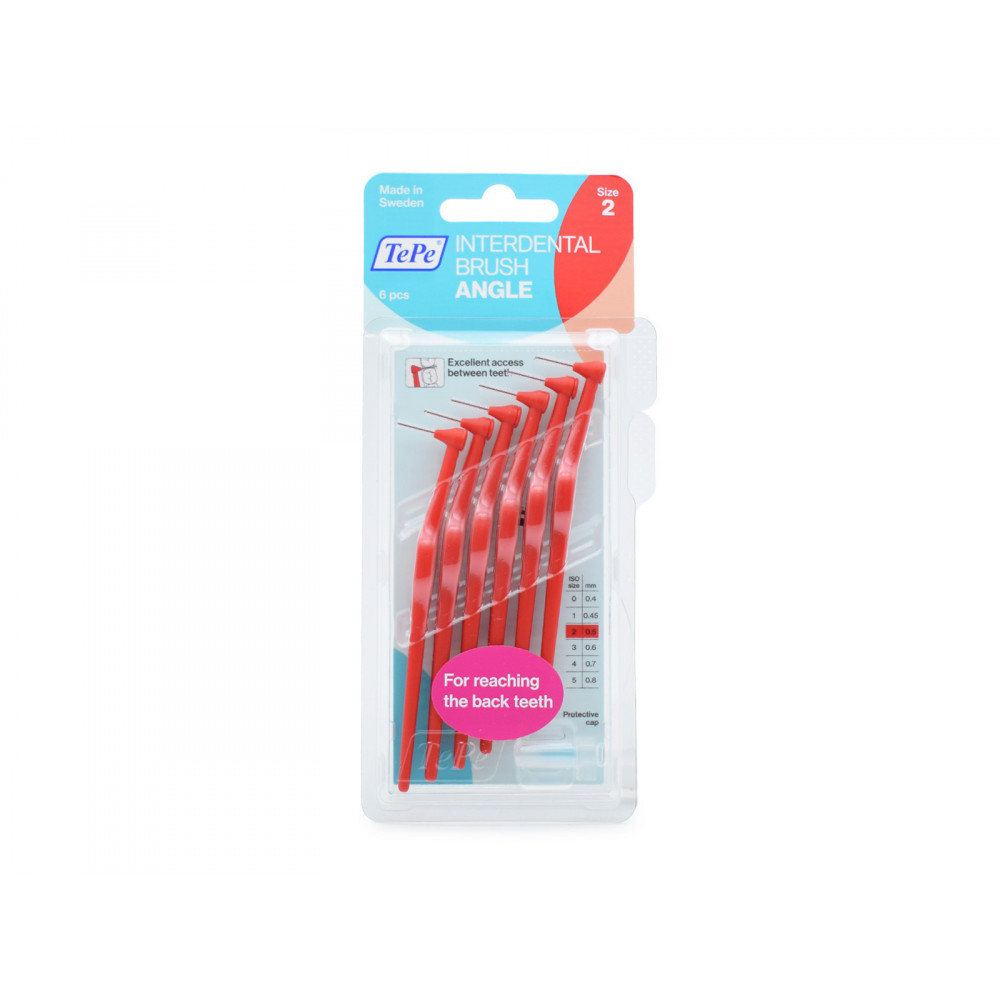 TePe Angle Μεσοδόντια Βουρτσάκια με Λαβή 0.5mm Κόκκινα 6τμχ