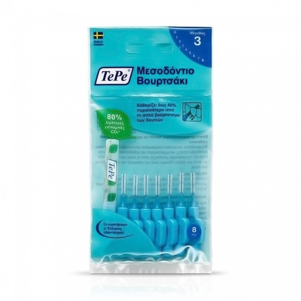 TePe Extra Soft Μεσοδόντια Βουρτσάκια 0.6mm Γαλάζια 8τμχ