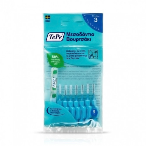 TePe Extra Soft Μεσοδόντια Βουρτσάκια 0.6mm Γαλάζια 8τμχ
