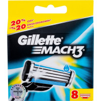 Gillette Mach3 Ανταλλακτικές Κεφαλές με 3 Λεπίδες & Λιπαντική Ταινία 8τμχ