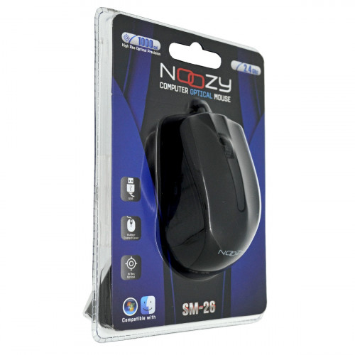 Noozy Ενσύρματο Ποντίκι SM-26 USB 3D με 3 Πλήκτρα και 1000DPI Μαύρο