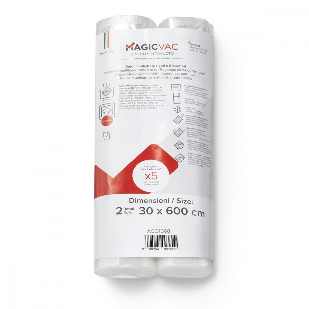 MagicVac 2 Vakuumierfolienrollen 30 cm x 6 m