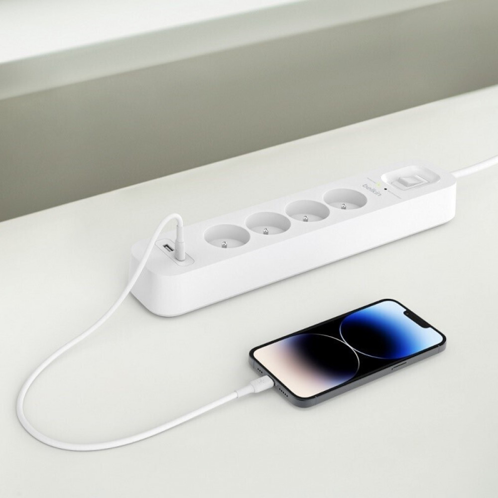 Belkin Steckdosenleiste 4-fach + USB-A+C,525J,18W,2m SRB001vf2MV2