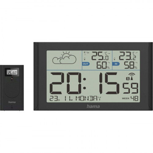 Hama Wetterstation Sylt mit Außensensor, Funk Black 222216