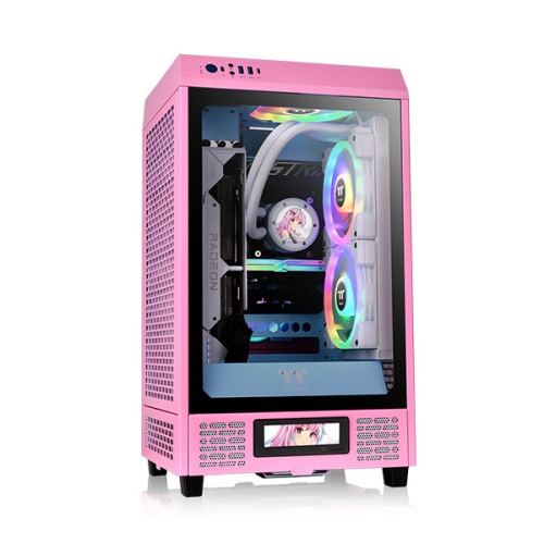 Thermaltake The Tower 200 Mini Chassis Gaming Mini Tower Κουτί Υπολογιστή με Πλαϊνό Παράθυρο Bubble Pink