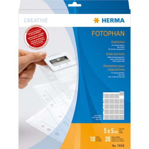 Herma Slide Pockets 5x5 10 sheets clear/matt    7698