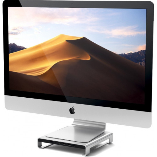 Satechi Aluminum Monitor Stand Hub for iMac silver