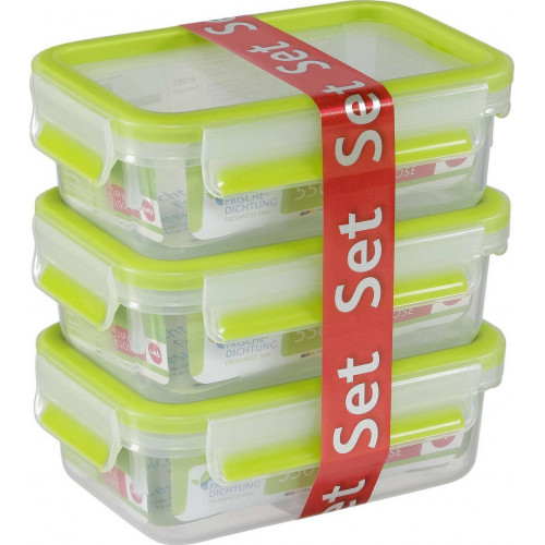 Emsa Food Clip&Close 515583 transp./green 0,55l 3p Set
