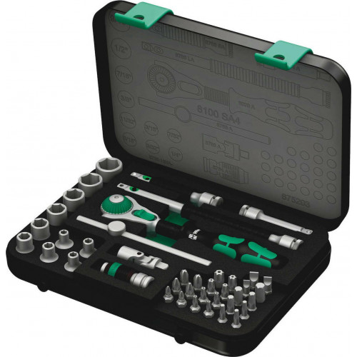 Wera 8100 SA 4 Zyklop Speed Ratchet Set, 1/4 Drive imperial