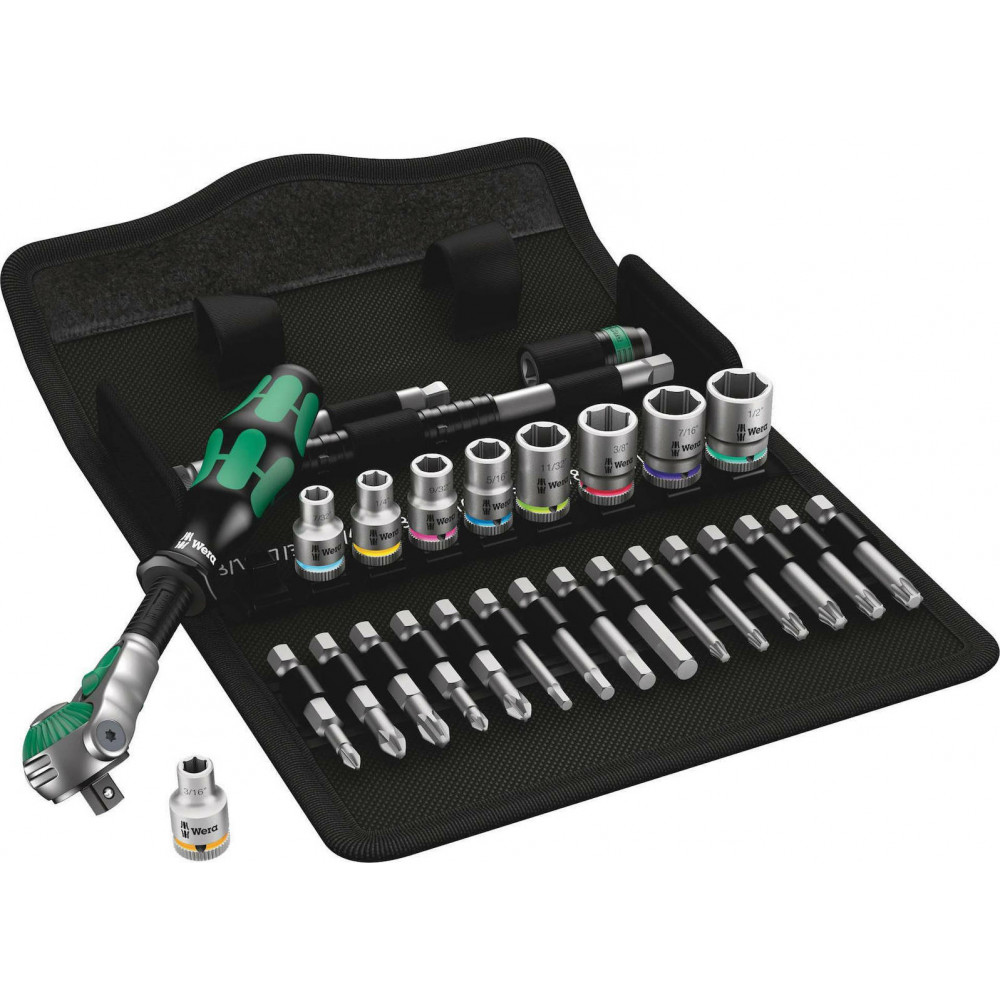 Wera 8100 SA 9 Zyklop Speed- Ratchet Set, 1/4 Drive imperial