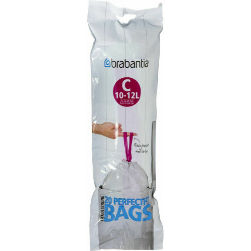 Brabantia PerfectFit Bin Liner Type C 10-12 L, 20 Bags