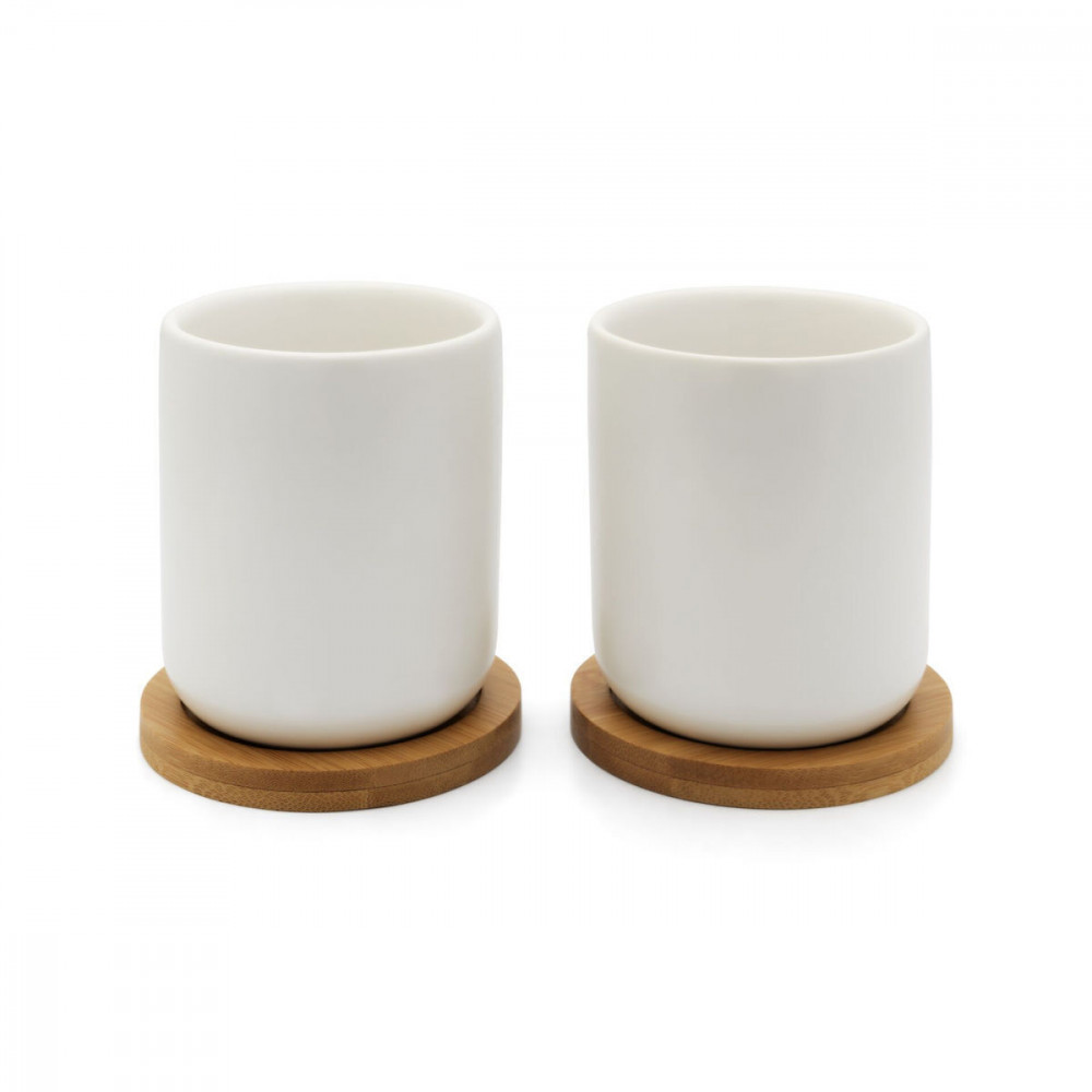 1x2 Bredemeijer Tea Mug Set 200ml Bamboo Coaster 142013