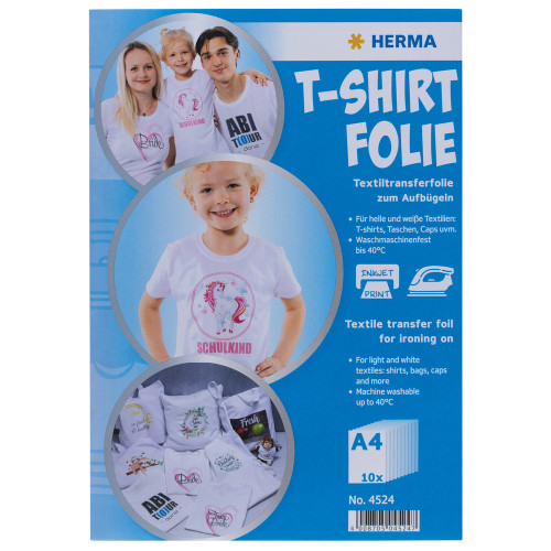 Herma T-Shirt Foil A4 for light + white Textiles 20 Sheets 4525